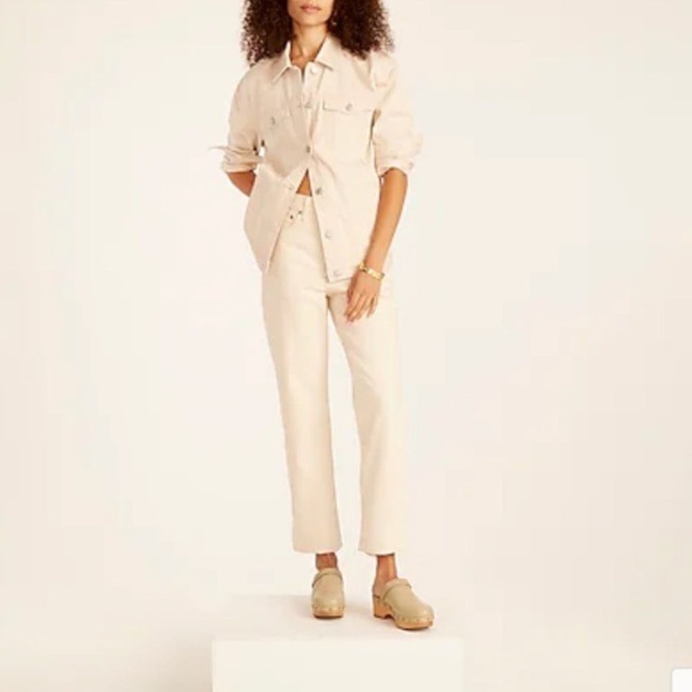J. Crew Full-length 90s Classic Straight Jean in Ecru